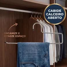 Cabide Calceiro de Aço Cromado Aberto Reforçado Para Calças Bermudas E Saias Toalhas Resistente