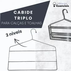 Cabides Calça Triplo Aço Cromado Metal Calceiro Adulto Cabide Criança Resistente Promoção