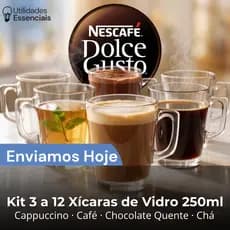Xícara Dolce Gusto Nespresso Para Cappuccino Vidro Café Maquina 250ml Chocolate Capuchino KIT