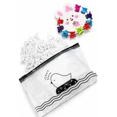 Kit completo para deixar os penteados mais práticos e encantadores. Acompanha aproximadamente 500 elásticos brancos