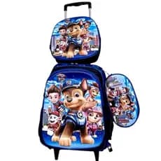 ´´Kit Escolar Infantil - Mochila de Rodinha +  Lancheira Térmica + Estojo - Impermeável Menino e Menina