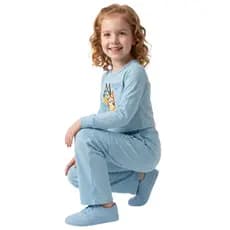 Conjunto Infantil Menina Bluy Moletinho Blusa Manga Longa +  Calça Cargo Todo Estação Envio Rapido