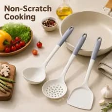 Ferramenta De Panelas De Silicone De Cor Dupla , Espátula Sem Arranhões , Concha , Skimmer , BPA , Utensílios De Cozinha