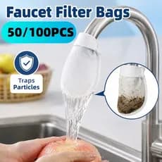 50/100 Folhas Saco De Filtro De Torneira Acessório De Pia De Malha Fina Para Cozinhas Pequenas Saída De Água E Uso Práti