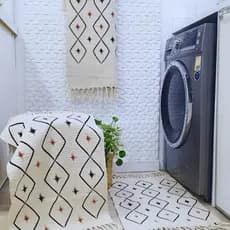 Jogo Passadeira 3 Peças de Tear Tapete de Cozinha Salas Corredores e ao lado da Cama