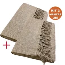 Kit 2 Manta Para Sofá 3,00 x 1,80M King Gigante  100% Algodão Protetor Decoração Luxo