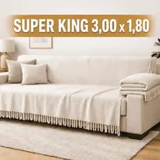 Manta 3,00 x 1,80M Para Sofá King Luxo Gigante  100% Algodão Protetor Decoração