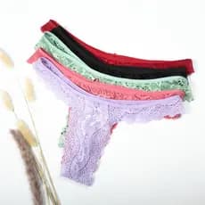 Kit 10 Calcinhas Tanga Feminina de Renda Fio Confortável Poliamida