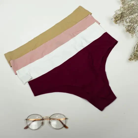 Kit 5 Calcinhas Sem Costura Corte Laser Tanga Fio Ligner