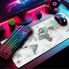 Mouse Pad Gamer Speede Premium Estampas Mapa-mundi Borda Costurada Diversos Tamanhos