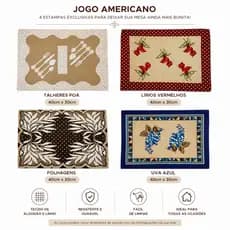 Jogo Americano De Linhão Com 4 Peças 30 x 40 Cm
