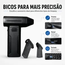 Mini Soprador e Aspirador 2 em 1 Sem Fio 130000 RPM, Alta Potência para Limpeza de PC, Carro e Casa
