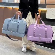Bolsa de Viagem Grande Capacidade com Compartimento Duplo | Bolsa Academia Esportiva Multifuncional