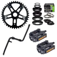 Kit Relação Bike Coroa, Pedivela, Mov. Central & Pedal Bike