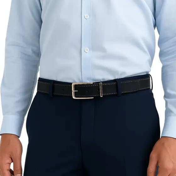 Cinto Masculino de Couro Com Fivela Retangular Niquel 2cm de Largura Moda Presente