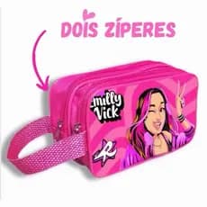 Estojo Escolar Emilly Vick Compartimento Duplo Grande 2 Bolsos