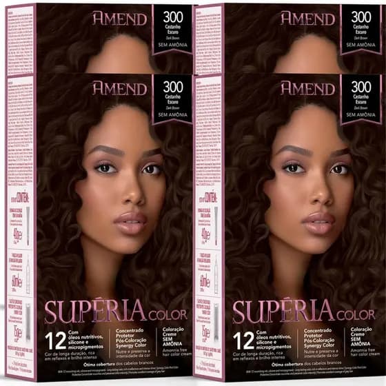Tonalizante Amend Supéria Color 300 Castanho Escuro