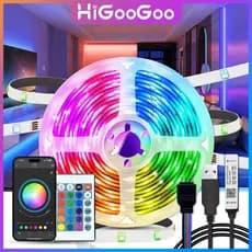 HiGooGoo 10/20/30/40M Fita LED De Luz APP Inteligente Controle Remoto RGB  Para Quarto Sala TV Fundo Carnaval Natal