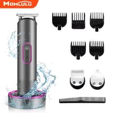 MOMLULU M1 9 em 1 Máquina De Cortar Cabelo Barbeador Eletrico Para Corte Cabelo Barbear Sem Fio Com Base E Recarregável