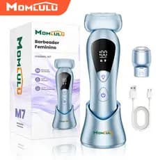 MOMLULU Depilador Feminino Elétrico Com Luz 2 em 1 Aparelho De Barbear Recarregável Aparador Para Biquíni E Corpo Facial