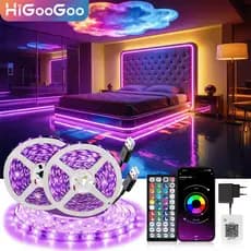 HiGooGoo 40M/960 LEDs Bivolt APP Controle Remoto Música Fita LED De Luz Com Fonte Decoração Casa Teto Controle 44 Teclas