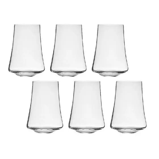 Jogo 6 Copos Vidro Crystal Titânio Bohemia Xtra Alto 400 Ml