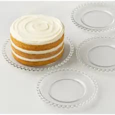 Pratos Sobremesa Wolff Pearl De Cristal Incolor conjunto de 4 pratos