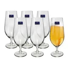 Jogo Taças Cerveja Cristal Ecol Anna 380ml Bohemia 06 pçs