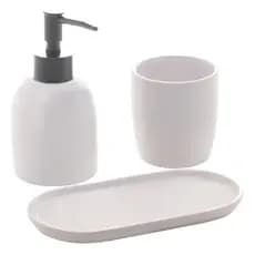 3 Peças Para Banheiro Branco E Preto Modelo Londres - Lyor