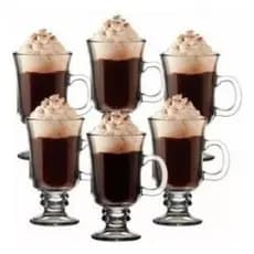 6 Xícaras Caneca Taça Café Cappuccino Dolce Gusto 250ml Transparente Cofee