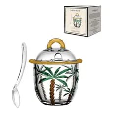 Açucareiro C/ Colher Trancoso Em Vidro Colorido 220ml