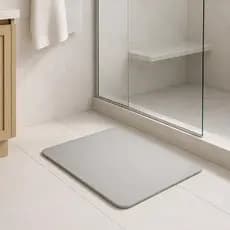 Tapete Lyor De Pedra Diatomita Para Banheiro Cinza 60cm