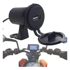 Carregador Usb Celular Moto Bike Universal 12v Saída 5v 1.5A Resistente Água Ip67 Guidão Retrovisor