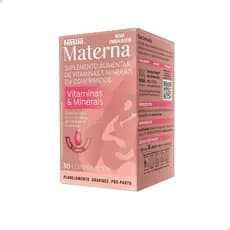 Materna Nestlé 30 Comprimidos Suplemento Vitamínico Gestação Saúde Nutricional Bem Estar Diário