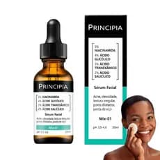 Sérum Niacinamida 5% + Ácido Glicólico 4% + Ácido Tranexâmico 3% + Ácido Salicílico 2% Principia Mix-01 com 30ml - PRINC