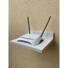 Suporte Modem Roteador Wifi De Parede De Fácil Fixação em MDF Pequeno  Resistente e Discreto Branco