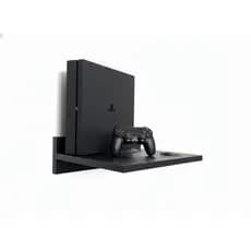 Suporte Parede Roteador Wifi Video Game Resistente Preto, Compatível Modem e Receptor, Prateleira Fixa Organizador emMDF