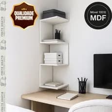 Prateleira de Canto  100% MDF – Organização e Decoração para Sala de Estar