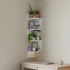 Prateleira De Canto Reto 100% MDF Para Livros Decoração Nicho 80 Cm Prateleira 30 cm