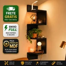 Prateleira De Canto Reto  100% MDF  Para Livros Decoração Nicho 80 Cm