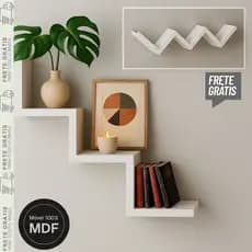 Nicho 100% MDF em W Branco Luxo Decoração P/ Livros e Jogos