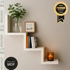 Kit 2 Prateleira em W 100% MDF Branco Moderna P/ Quarto Sala Luxo