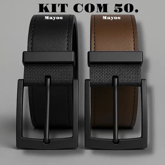 Kit 50 Cinto Masculino (DUAS CORES EM UM) Para Revenda Lojista.