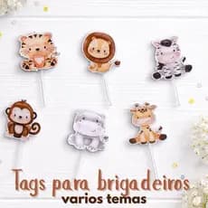 Tags para Docinhos Personalizadas | Vários Temas para Festa e Aniversário | Topos para docinhos
