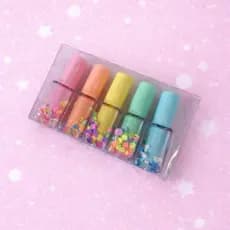 Kit Marca Texto Esmalte Colorido Fofo 5 Cores | Caneta Marca Texto Escolar