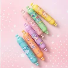 Marca Texto Kawaii Formato Salsicha Cores Pastel Unidade | Papelaria Fofa