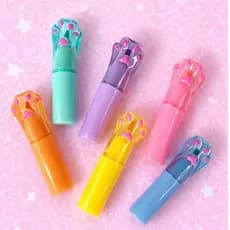 Kit 6 Marca Texto Patinha Kawaii Colorido | Mini Marca Texto Fofo Material Escolar