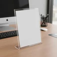 Display de Mesa em Acrílico A4 Suporte Expositor Vertical Porta Folha Cardápio e Comunicado