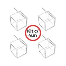 Kit 4 Caixinhas de Acrílico 5x5 com Tampa Articulada Para Tempero e Lembrancinhas de Luxo