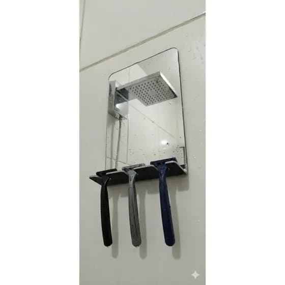 Espelho de Banheiro para Barbear/Depilar com Suporte em Acrilico Espelhado 2mm Anti-Embaçante